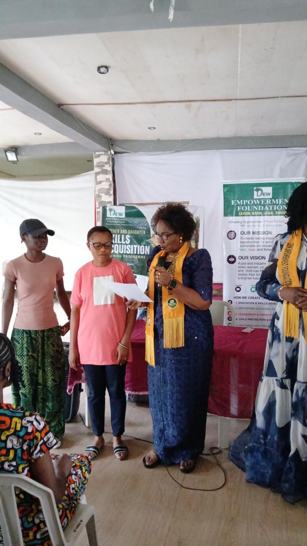 A mother-and-daughter pair marking their programme milestone